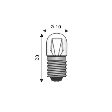 Lamp.miniatura 2w e10 48v 10x28