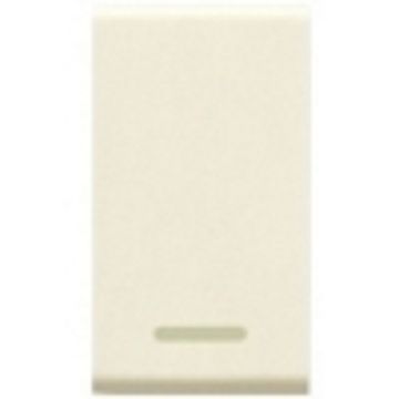 Pulsante unipolare 10a  blanc con gemma illuminabile colore avorio AVE 45905G