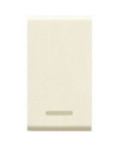 Pulsante unipolare 10a  blanc con gemma illuminabile colore avorio AVE 45905G